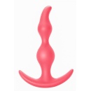 Plug analny Bent Anal Plug Pink - zagięty silikonowy z rączką, długość 11,5 cm, średnica 3 cm - 3