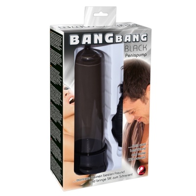 Pompka erekcyjna Bang Bang Penis Pump Black – cylinder próżniowy 20 cm z rozciągliwą tuleją 2,5 cm, napęd ręczny - 1 2