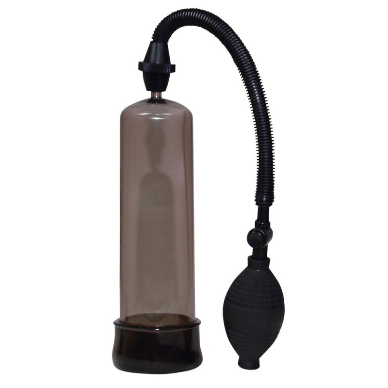 Pompka erekcyjna Bang Bang Penis Pump Black – cylinder próżniowy 20 cm z rozciągliwą tuleją 2,5 cm, napęd ręczny - 1