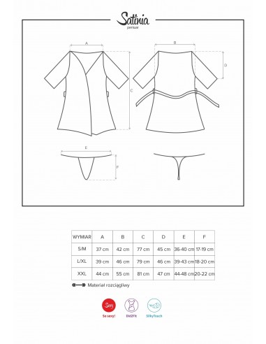 Szlafrok Satinia Czarny - Szlafroki, kimona - 5