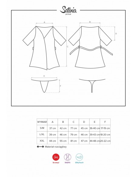 Szlafrok Satinia Czarny - Szlafroki, kimona - 5