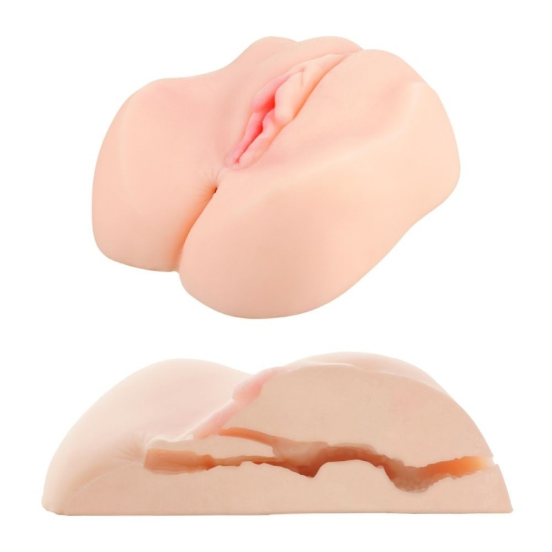 Masturbator Miss Mia Premium Vibrating Realistic Flesh - dwa kanały (pochwowy i analny), dwa pociski wibracyjne, pilot przewodow - 5