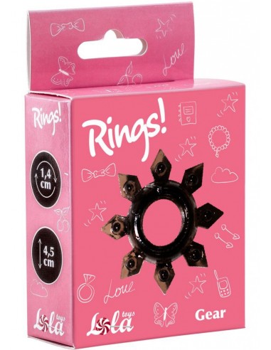 Pierścień na Penisa na penisa Cockring Rings Gear black - Pierścienie erekcyjne niewibrujące - 2