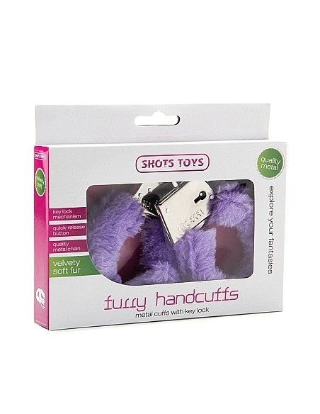 Kajdanki erotyczne Furry Handcuffs - Purple  - Kajdanki erotyczne - 2