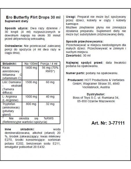 Supl.diety-Ero Butterfly Flirt Drops 30 ml - Do przypisania - 3