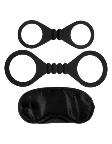 Kajdanki erotyczne Me You Us Bound To Please Blindfold Wrist And Ankle Cuffs Black - Kajdanki erotyczne - 1