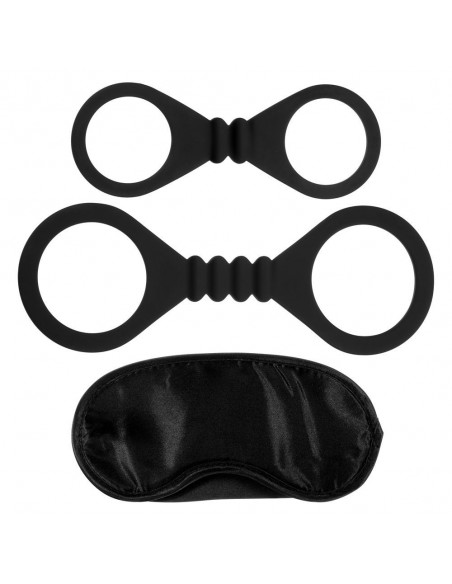 Kajdanki erotyczne Me You Us Bound To Please Blindfold Wrist And Ankle Cuffs Black - Kajdanki erotyczne - 1