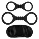 Kajdanki erotyczne Me You Us Bound To Please Blindfold Wrist And Ankle Cuffs Black - 1