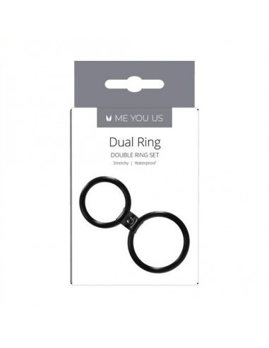 Pierścień na Penisa na penisa Me You Us Dual Ring Cock Ring Black - Pierścienie erekcyjne niewibrujące - 2