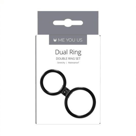 Pierścień erekcji Dual Ring Black - podwójny mechanizm uciskowy, średnica wewnętrzna dobierana indywidualnie - 2