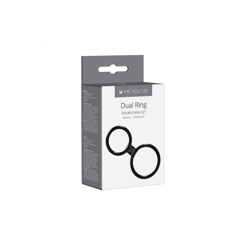 Pierścień erekcji Dual Ring Black - podwójny mechanizm uciskowy, średnica wewnętrzna dobierana indywidualnie - 3