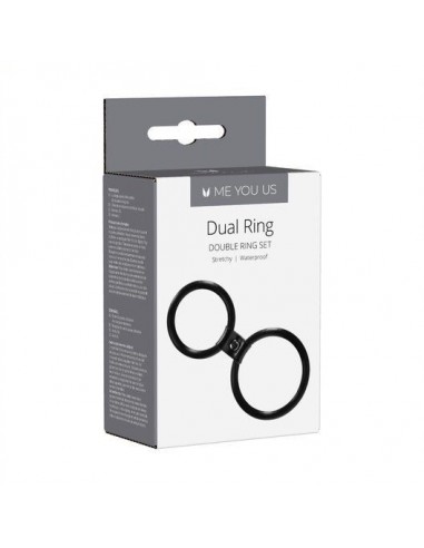 Pierścień na Penisa na penisa Me You Us Dual Ring Cock Ring Black - Pierścienie erekcyjne niewibrujące - 3