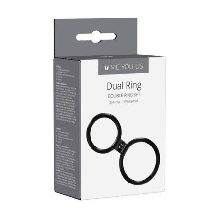 Pierścień erekcji Dual Ring Black - podwójny mechanizm uciskowy, średnica wewnętrzna dobierana indywidualnie - 3