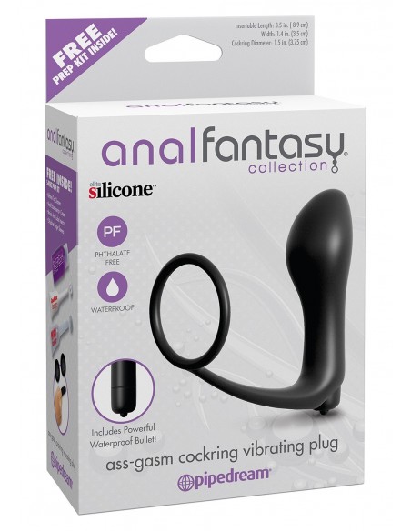 Korek analny zatyczka ASS GASM COCKRING PLUG BLACK - Korki analne silikonowe - 1