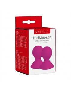Pompki na sutki Me You Us Dual Masseuse Silicone Nipple Suckers 2 Pack Purple - Pompki do sutków i pochwy - 1 2