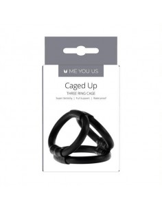Pierścień na Penisa  Me You Us Caged Up Cock Cage Black - Pierścienie erekcyjne niewibrujące - 1