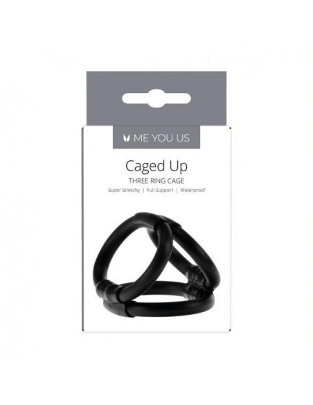 Pierścień na Penisa  Me You Us Caged Up Cock Cage Black - Pierścienie erekcyjne niewibrujące - 1
