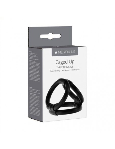 Pierścień na Penisa  Me You Us Caged Up Cock Cage Black - Pierścienie erekcyjne niewibrujące - 2