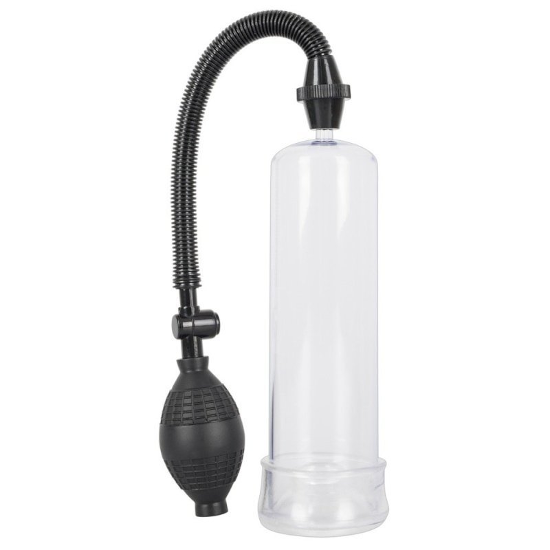 Pompka próżniowa do penisa Bang Bang Clear – przezroczysty cylinder 20 cm, Ø wew. 5,3 cm, ręczna gruszka ssąca z zaworem bezpiec - 1