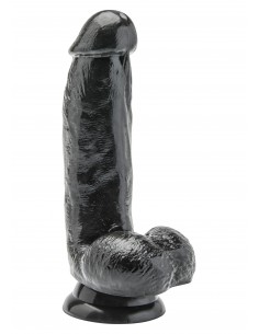 Realistyczne Dildo Cock 6 Inch W/ Balls Black - Dilda realistyczne - 1