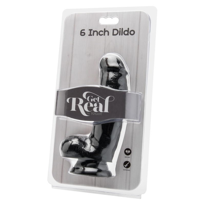 Dildo Get Real z jądrami i teksturą żył, 15 cm - 2
