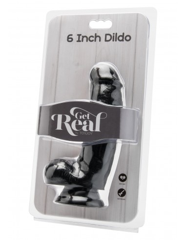 Realistyczne Dildo Cock 6 Inch W/ Balls Black - Dilda realistyczne - 2
