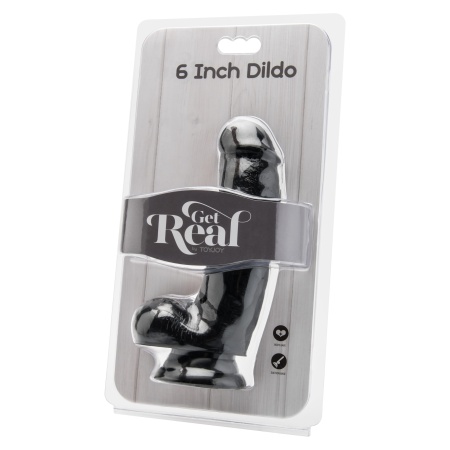Dildo Get Real z jądrami i teksturą żył, 15 cm - 2