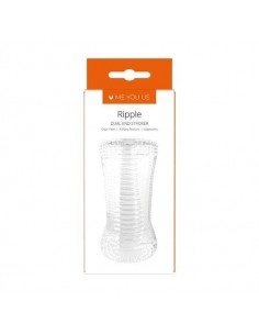 Masturbator Me You Us Ripple Dual End Stroker Transparent - Masturbatory i Sztuczne pochwy - 1