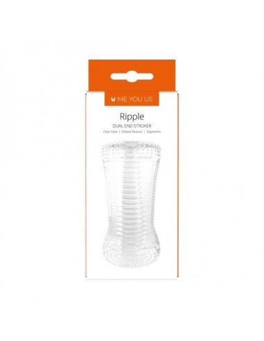 Masturbator Me You Us Ripple Dual End Stroker Transparent - Masturbatory i Sztuczne pochwy - 1