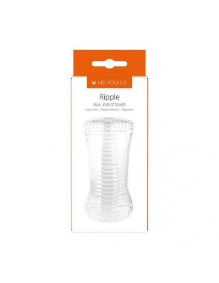 Masturbator Me You Us Ripple Dual End Stroker Transparent - Masturbatory i Sztuczne pochwy - 1