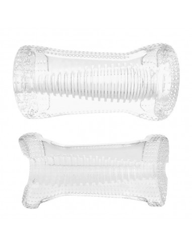 Masturbator Me You Us Ripple Dual End Stroker Transparent - Masturbatory i Sztuczne pochwy - 3