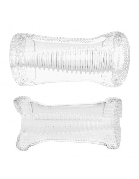 Masturbator Me You Us Ripple Dual End Stroker Transparent - Masturbatory i Sztuczne pochwy - 3