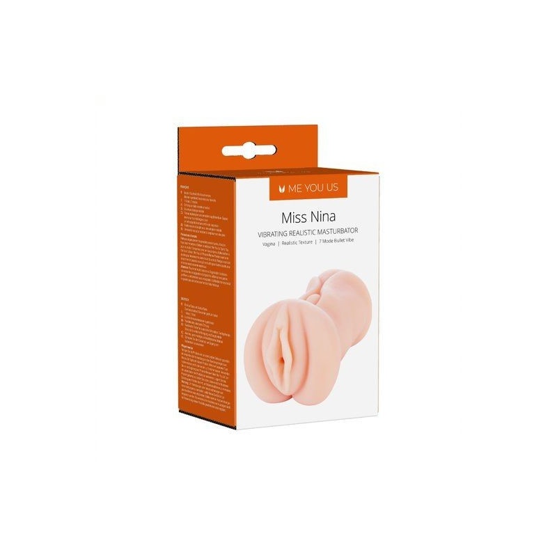 Masturbator Miss Nina Premium Vibrating - realistyczna wagina z wypustkami, rozciągliwym otworem i wibrującym pociskiem - 2