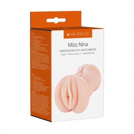 Masturbator Miss Nina Premium Vibrating - realistyczna wagina z wypustkami, rozciągliwym otworem i wibrującym pociskiem - 2