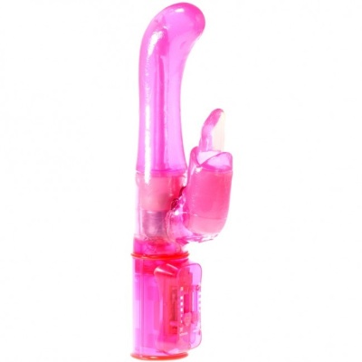 Wibrator króliczek G Tongue Rabbit Pink OS - rotująca końcówka G-Spot, wibrujący języczek i 2 silniki, 14 cm - 1