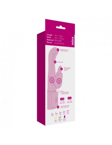Wibrator Króliczek Minx G Tongue Rabbit Vibrator Pink Os - Wibratory Króliczki - 4