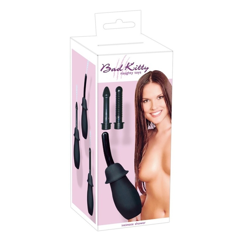 Irygator analny Intimate Shower – manualny, 3 wymienne końcówki 12 cm, gruszka 100 ml - 1