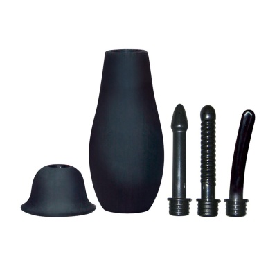 Irygator analny Intimate Shower – manualny, 3 wymienne końcówki 12 cm, gruszka 100 ml - 1 2