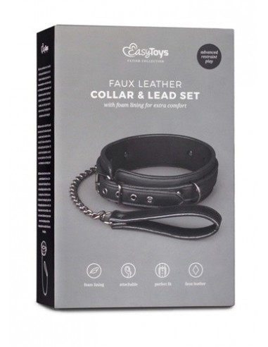 Obroża ze smyczą BDSM Fetish collar with leash - Chokery, obroże i smycze - 1