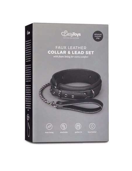 Obroża ze smyczą BDSM Fetish collar with leash - Chokery, obroże i smycze - 1