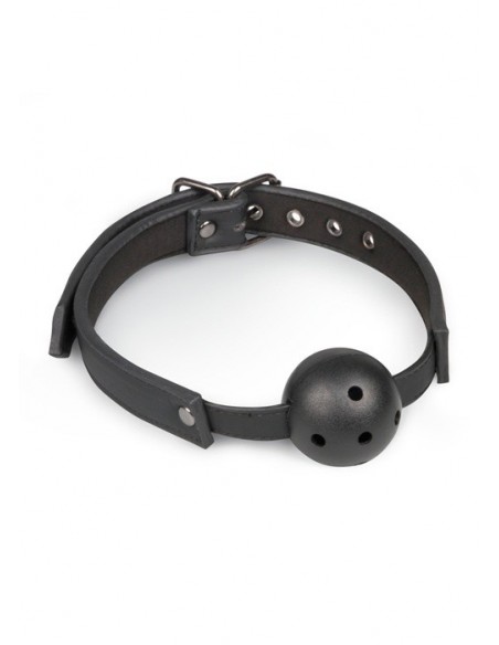 Knebel erotyczny Ball Gag With PVC Ball - Black - Kneble do ust - 2