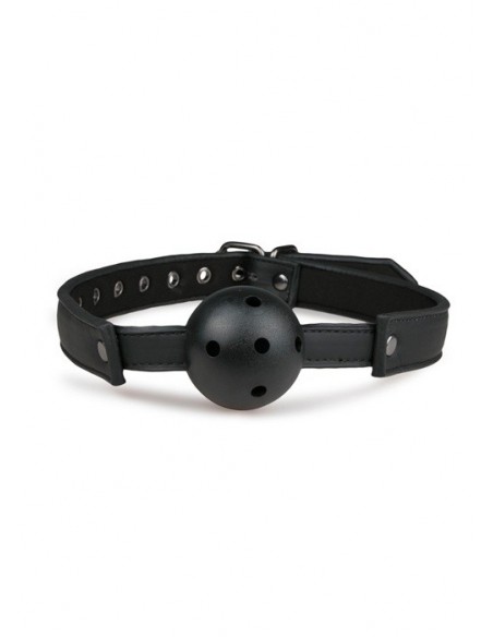 Knebel erotyczny Ball Gag With PVC Ball - Black - Kneble do ust - 3