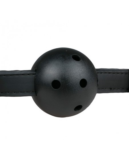 Knebel erotyczny Ball Gag With PVC Ball - Black - Kneble do ust - 8