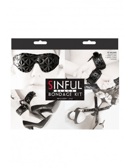 Zestaw gadżetów erotycznych INFUL BONDAGE KIT BLACK - Śmieszne gadżety, prezenty - 1