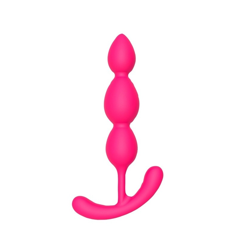 Silky Smooth T-Teardrop - koraliki analne z silikonu medycznego, uchwyt T, długość 14 cm - 1