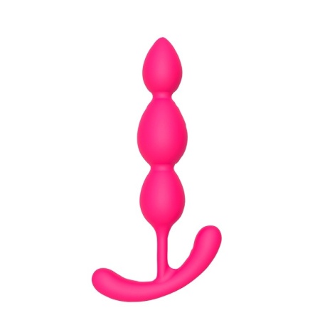 Silky Smooth T-Teardrop - koraliki analne z silikonu medycznego, uchwyt T, długość 14 cm - 1