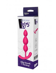 Korek analny zatyczka DREAM TOYS SILKY SMOOTH T-TEARDROP - Korki analne silikonowe - 1 2