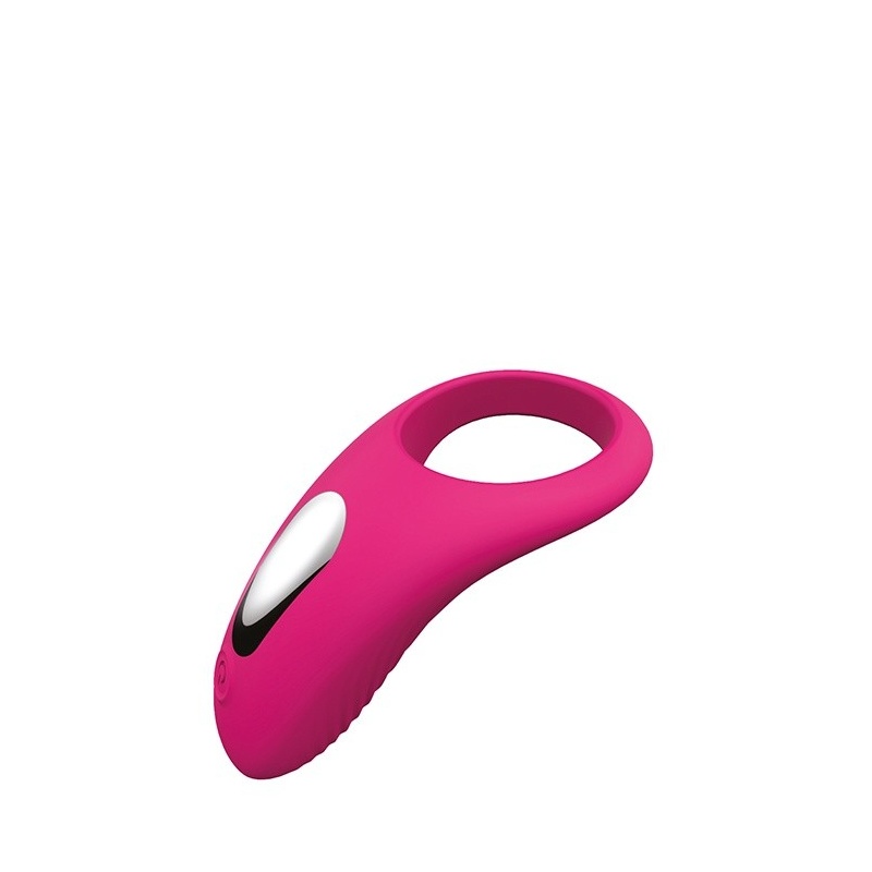 Pierścień na penisa RINGS OF LOVE COUPLES ENHANCER MAGENTA - elastyczny silikonowy stymulator z wibracją w wypustce o uniwersaln - 1