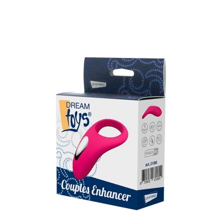 Pierścień na penisa RINGS OF LOVE COUPLES ENHANCER MAGENTA - elastyczny silikonowy stymulator z wibracją w wypustce o uniwersaln - 2
