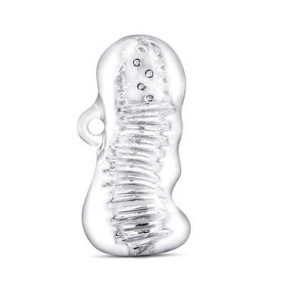 Masturbator HAND TOOL CLEAR - manualny, przezroczysty, wieloteksturowe komory, ergonomiczny uchwyt, 11,4 × 5 cm - 1